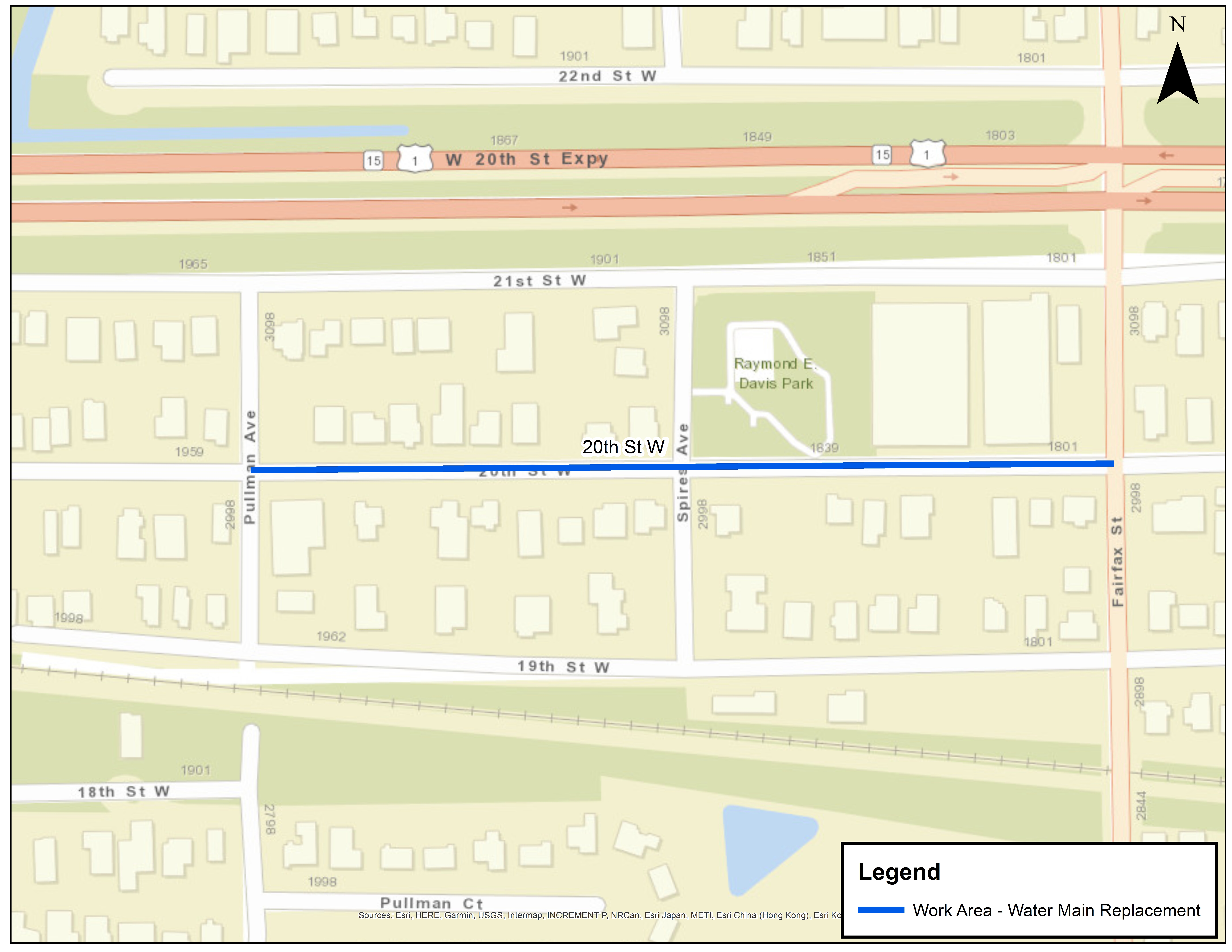 W 20th St Map